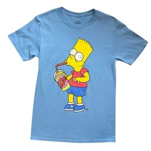 Classic BART Simpson slurpee brain freeze retro blue unisex short sleeve tee